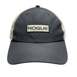 Rogue‎ Hat Men's Adjustable Black Taupe Mesh Back Snapback Fitness